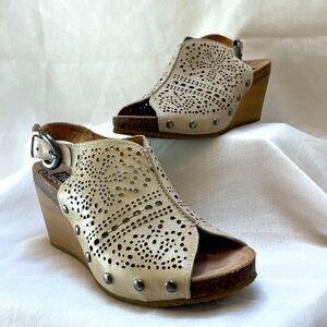 $165 Pikolinos Womens Benissa 868-9342 Wedge Shoes, Smoke/Nata, 37 EU / 6.5/7